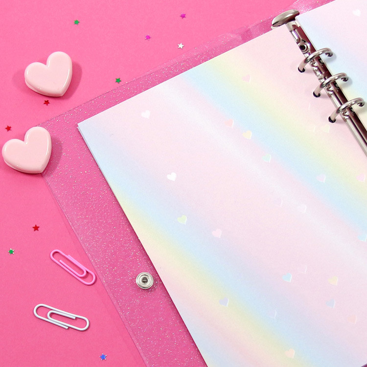 Usage example - Second Mansion Rainbow 6-ring A5 blank notebook refill