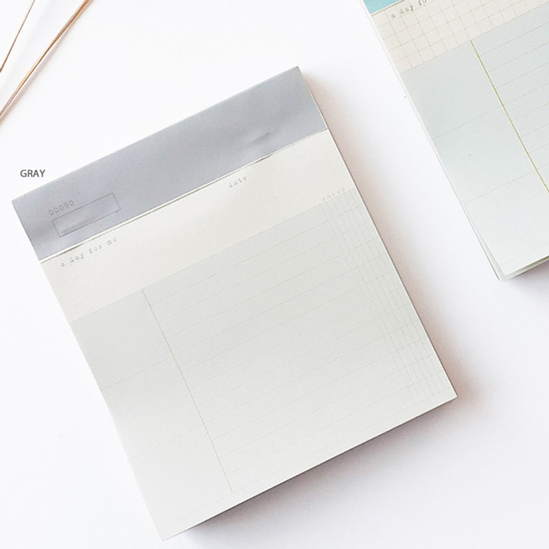 Gray - O-CHECK Checklist perforated writing notepad 90 sheets