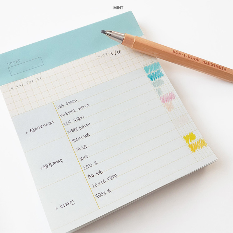 Mint - O-CHECK Checklist perforated writing notepad 90 sheets