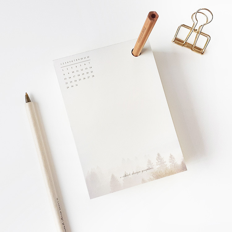 Forest - O-CHECK 365 daily single hole punched memo notepad