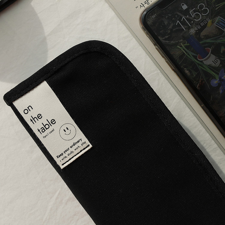 Black - After The Rain On the table zipper pencil case pouch