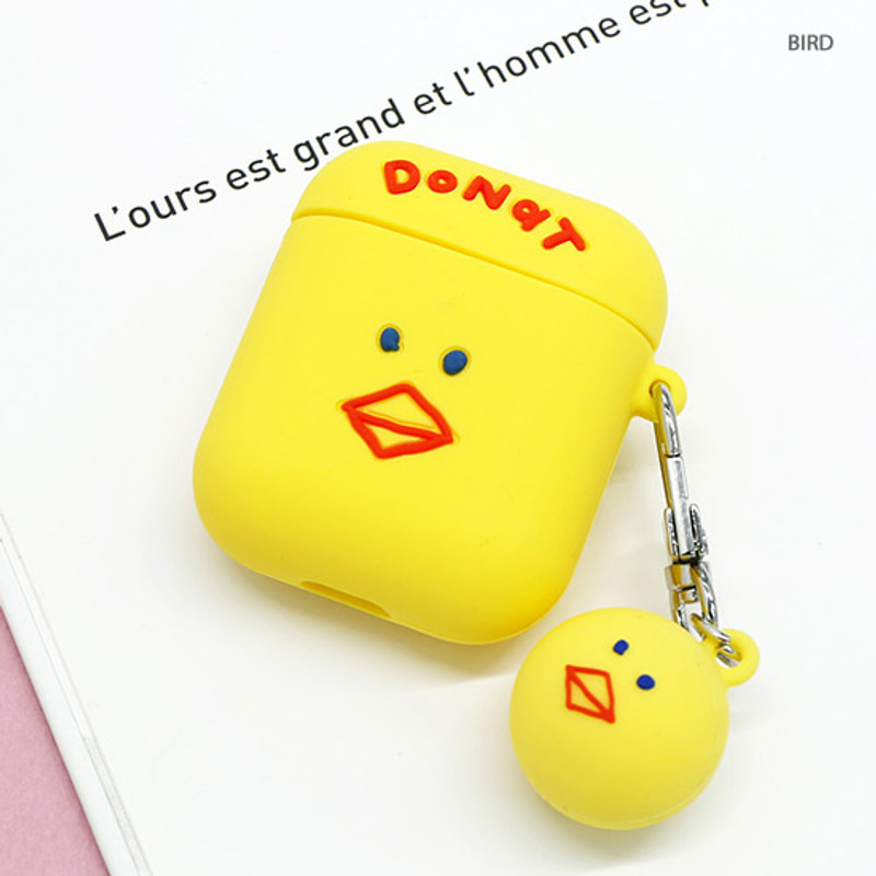 Bird - ROMANE Donat Donat AirPods case silicone cover with Keyring Bird - ROMANE Donat Donat AirPods case silicone cover with Keyring