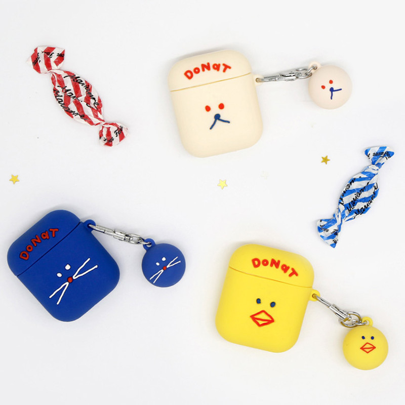 ROMANE Donat Donat AirPods case silicone cover with Keyring ROMANE Donat Donat AirPods case silicone cover with Keyring