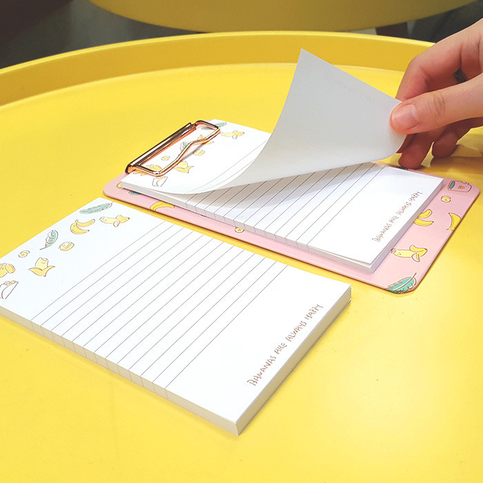Banana - N.IVY Buri clipboard memo holder with 30 notes sheets