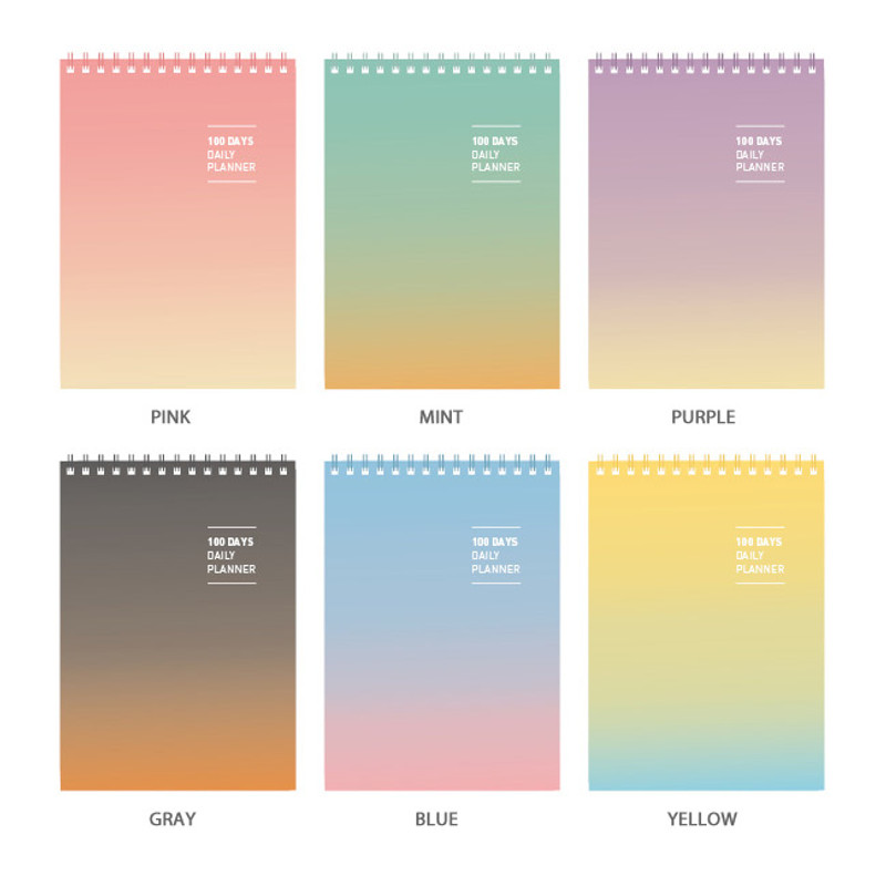 Color - Ardium Gradation 100days spiral undated daily study planner