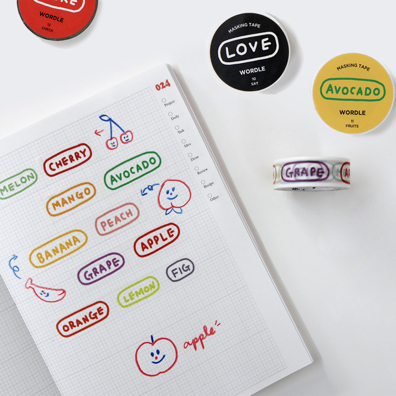 Gunmangzeung Wordle 15mmX10m single masking deco tape