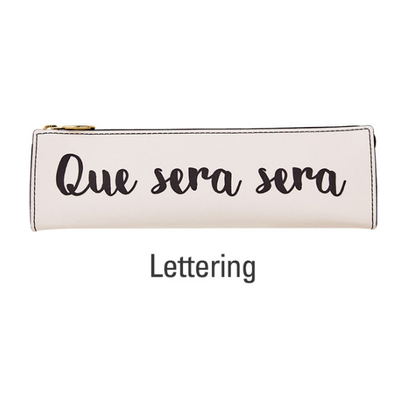 Lettering - Antenna Shop Triangle synthetic leather zipper pencil case