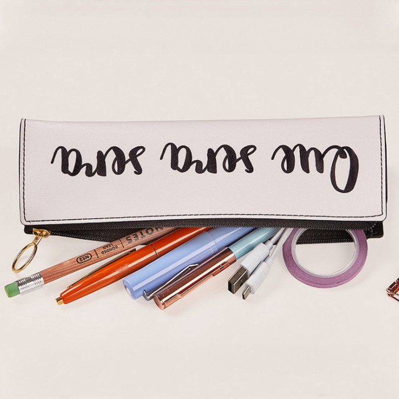 Lettering - Antenna Shop Triangle synthetic leather zipper pencil case