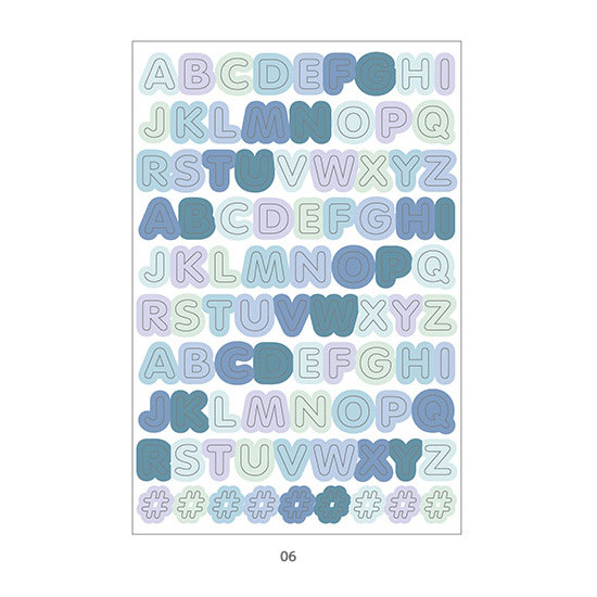 06 - PLEPLE Alphabet gradation paper deco sticker sheet