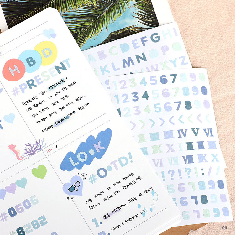 06 - PLEPLE Alphabet gradation paper deco sticker sheet