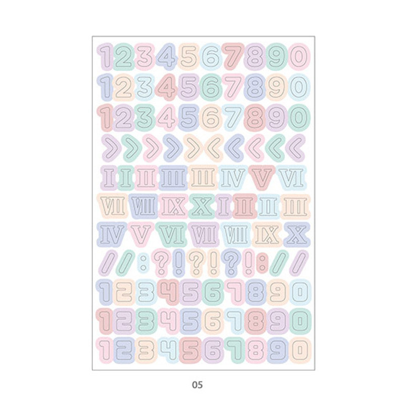 05 - PLEPLE Number gradation paper deco sticker sheet 05 - PLEPLE Number gradation paper deco sticker sheet
