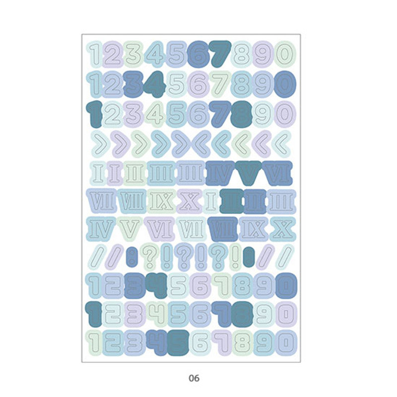 06 - PLEPLE Number gradation paper deco sticker sheet 06 - PLEPLE Number gradation paper deco sticker sheet