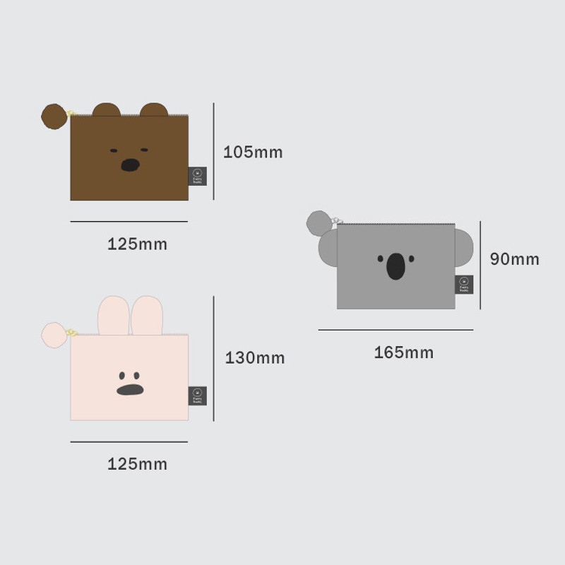 Size of Iconic Furry buddy zipped card case holder Size of Iconic Furry buddy zipped card case holder