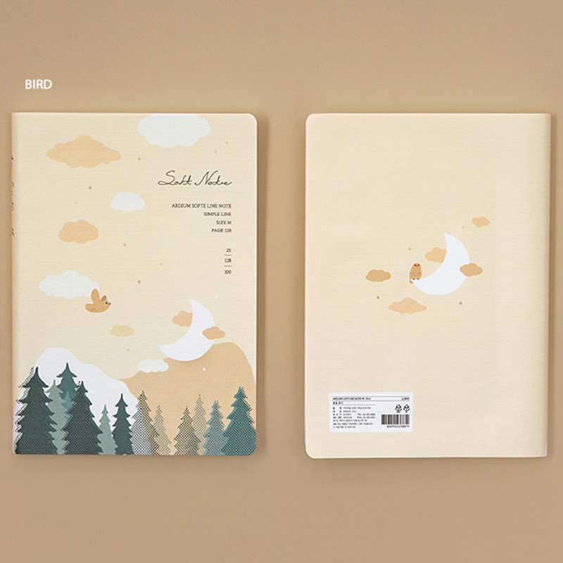 Bird - Ardium Soft medium lined notebook 128 pages Bird - Ardium Soft medium lined notebook 128 pages