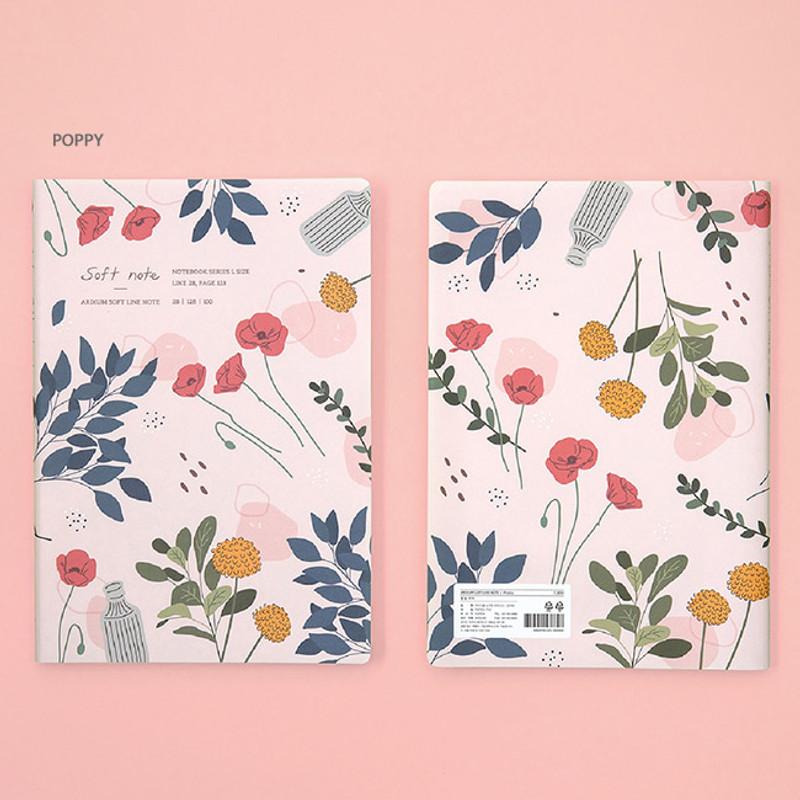 Poppy - Ardium Soft large lined notebook 128 pages Poppy - Ardium Soft large lined notebook 128 pages