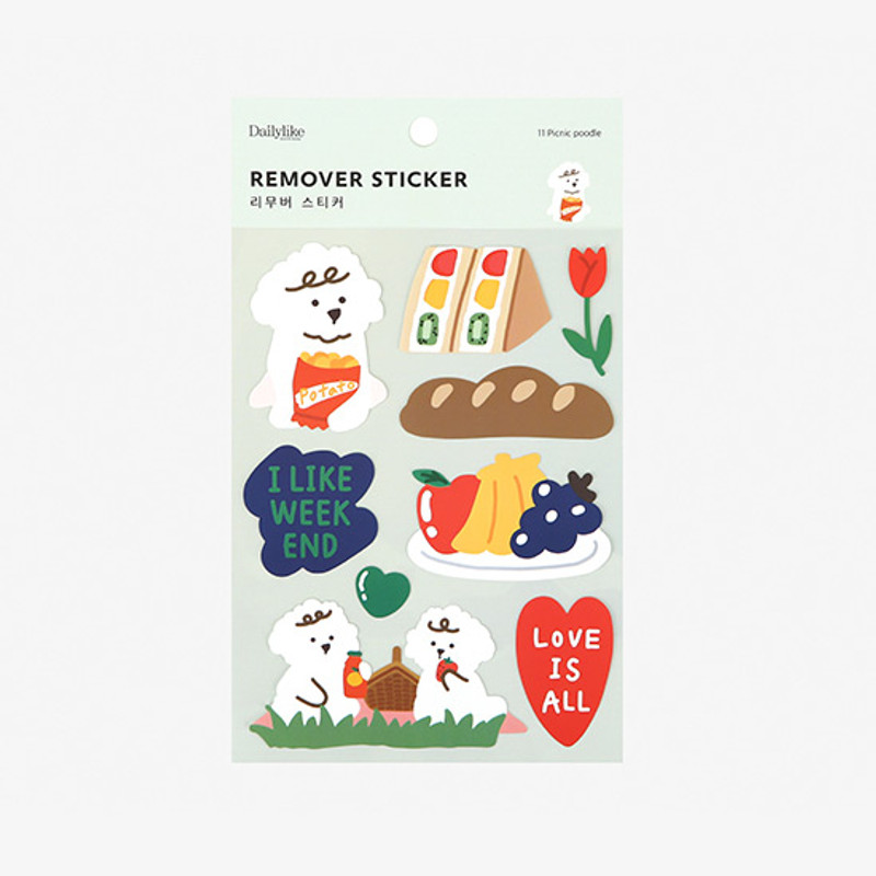 Package - Dailylike Picnic poodle removable paper deco sticker