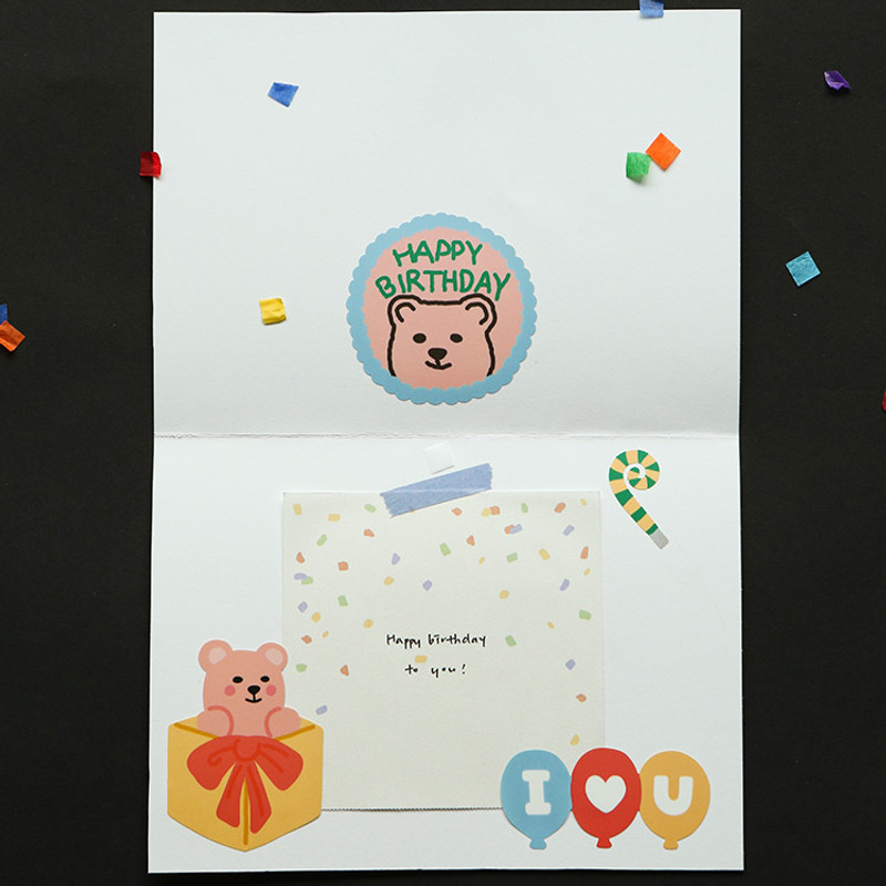 Usage example - Dailylike Party bear removable paper deco sticker Usage example - Dailylike Party bear removable paper deco sticker