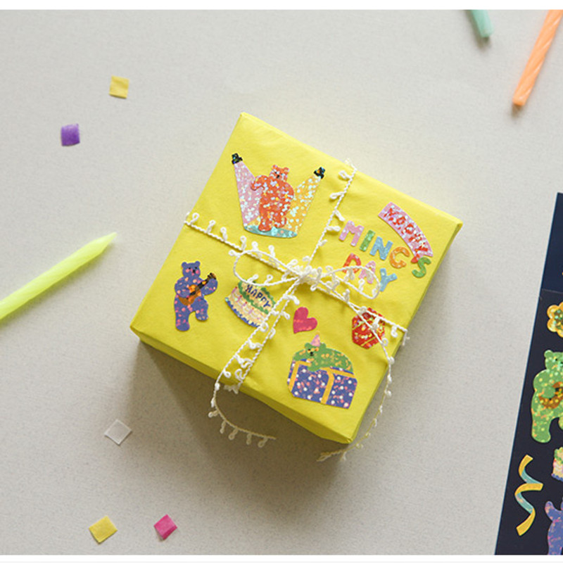 Usage example - Dailylike Jelly bear party hologram removable sticker Usage example - Dailylike Jelly bear party hologram removable sticker