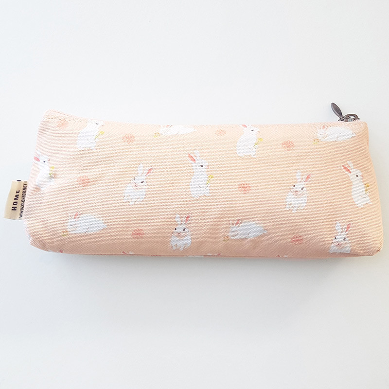 O-CHECK Rabbit cotton zipper pencil case pouch