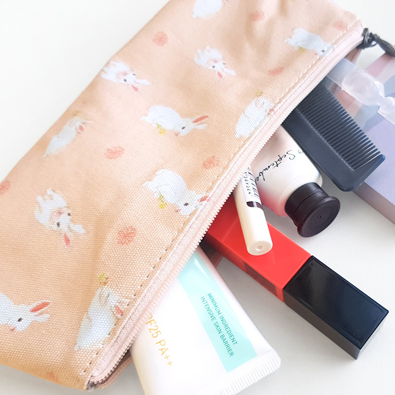 Usage example - O-CHECK Rabbit cotton zipper pencil case pouch