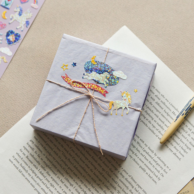 Usage example - Dailylike Unicorn hologram removable sticker