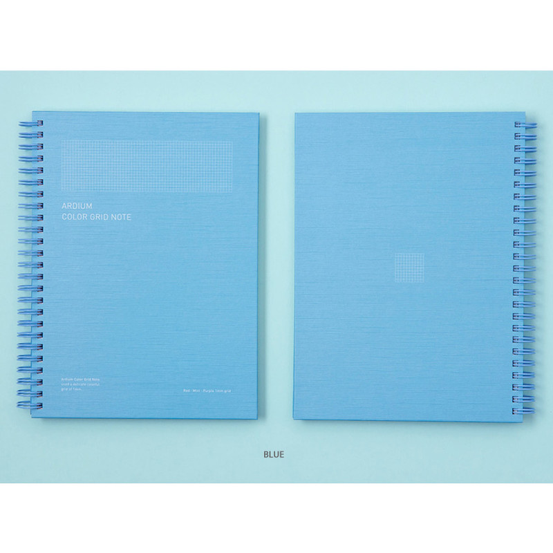 Blue - Ardium Color spiral grid notebook 126 pages