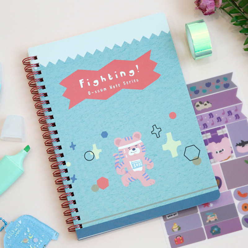 Fighting - Oh-ssumthing O-ssum spiral lined grid blank notebook Fighting - Oh-ssumthing O-ssum spiral lined grid blank notebook