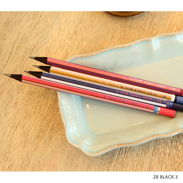 no.3 - Oh-ssumthing O-ssum black 2B pencil set of 4