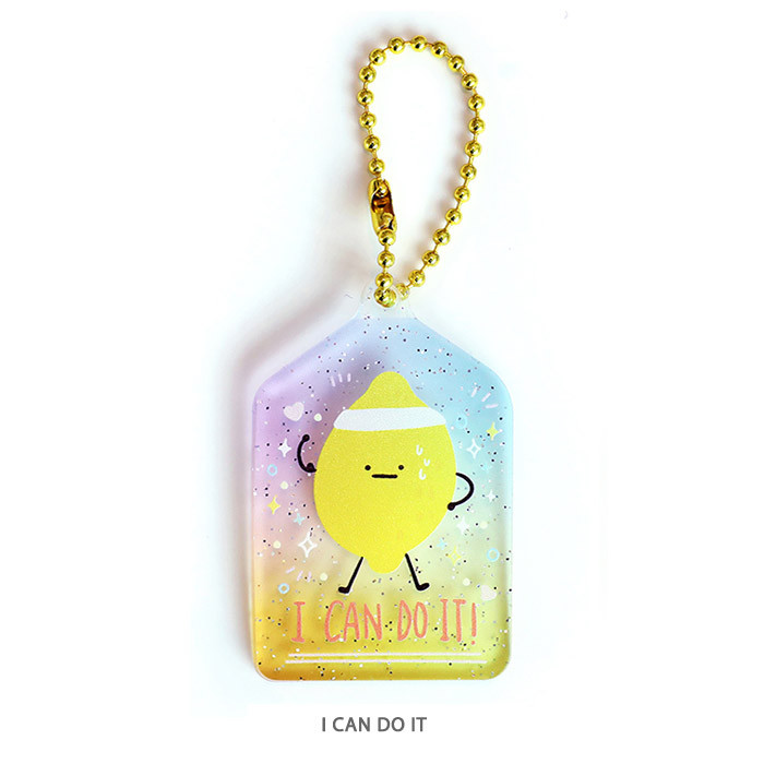 I can do it - Oh-ssumthing O-ssum shiny charm with chain strap