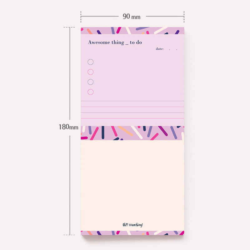 Size - Oh-ssumthing O-ssum memo notepad 918 with the perforated line Size - Oh-ssumthing O-ssum memo notepad 918 with the perforated line