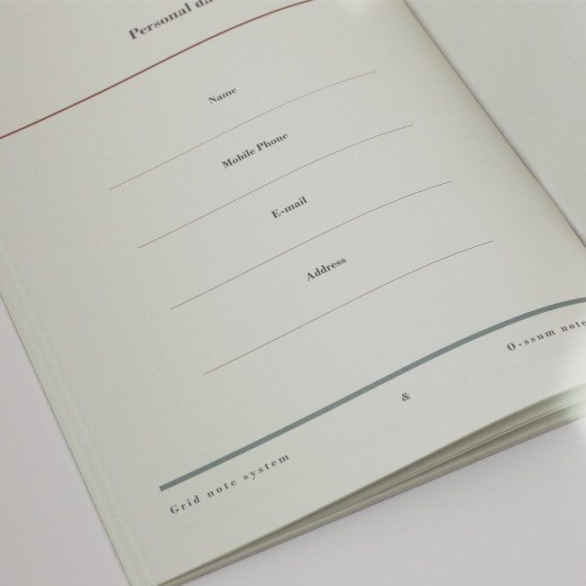 Personal data - Oh-ssumthing O-ssum A5 cornell lined daily grid blank notebook