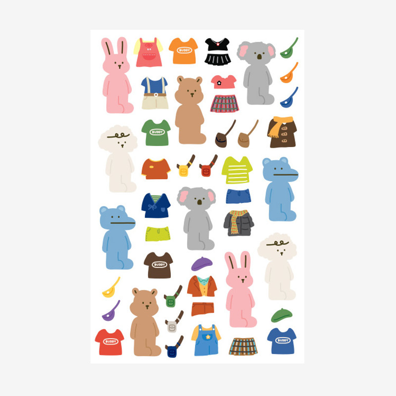 Dailylike My buddy OOTD removable paper sticker Dailylike My buddy OOTD removable paper sticker