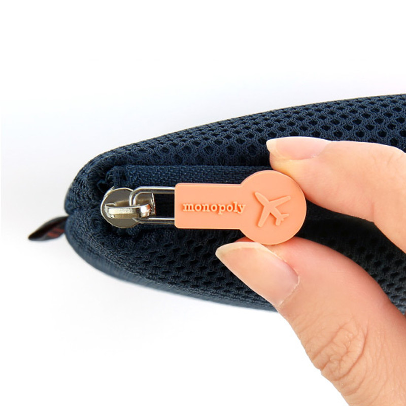 Zip closure - Monopoly Air mesh small plain zipper pouch bag