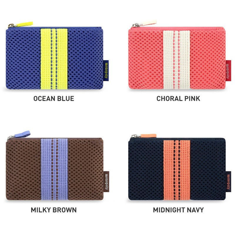 Color - Monopoly Air mesh small plain zipper pouch bag