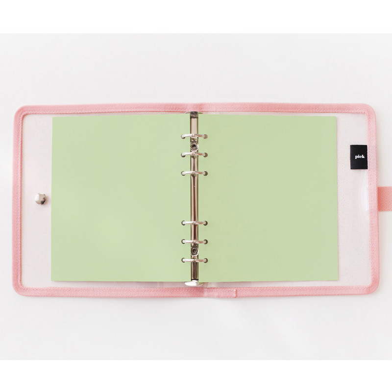 Lime - 2NUL Color A6 wide 6-ring blank notebook refill set