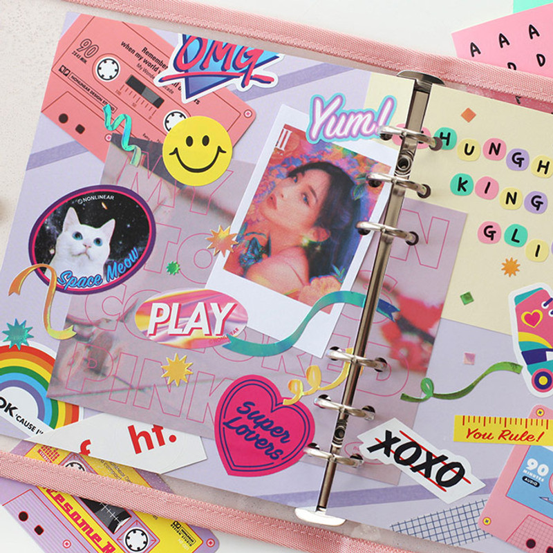 Lavender - 2NUL Color A6 wide 6-ring blank notebook refill set