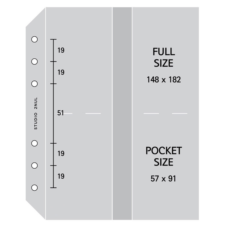 Size - 2NUL Photo 8 pockets for A6 wide 6-ring binder