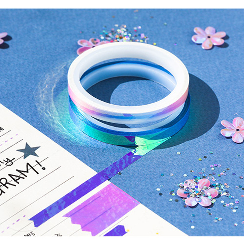 Usage example - O-ssum Shiny aurora masking craft decoration tape set Usage example - O-ssum Shiny aurora masking craft decoration tape set