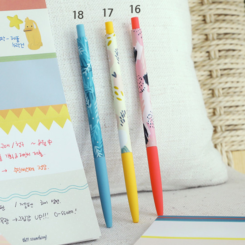 O-ssum slim knock retractable ballpoint gel pen O-ssum slim knock retractable ballpoint gel pen