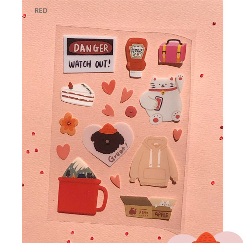 Red - Oh-ssumthing O-ssum sticker for decoration