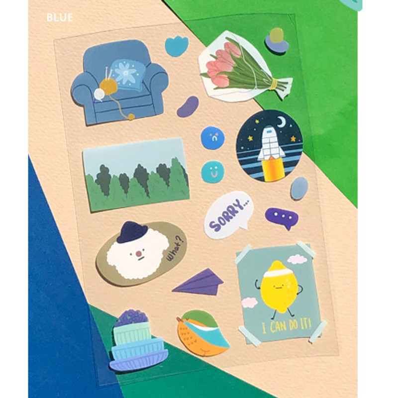 Blue - Oh-ssumthing O-ssum sticker for decoration