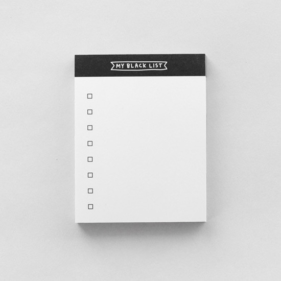 My Black List - 2NUL Drawing memo checklist weekly plan notes notepad