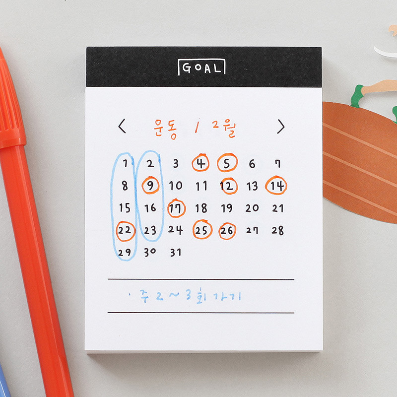 Goal - 2NUL Drawing memo checklist weekly plan notes notepad