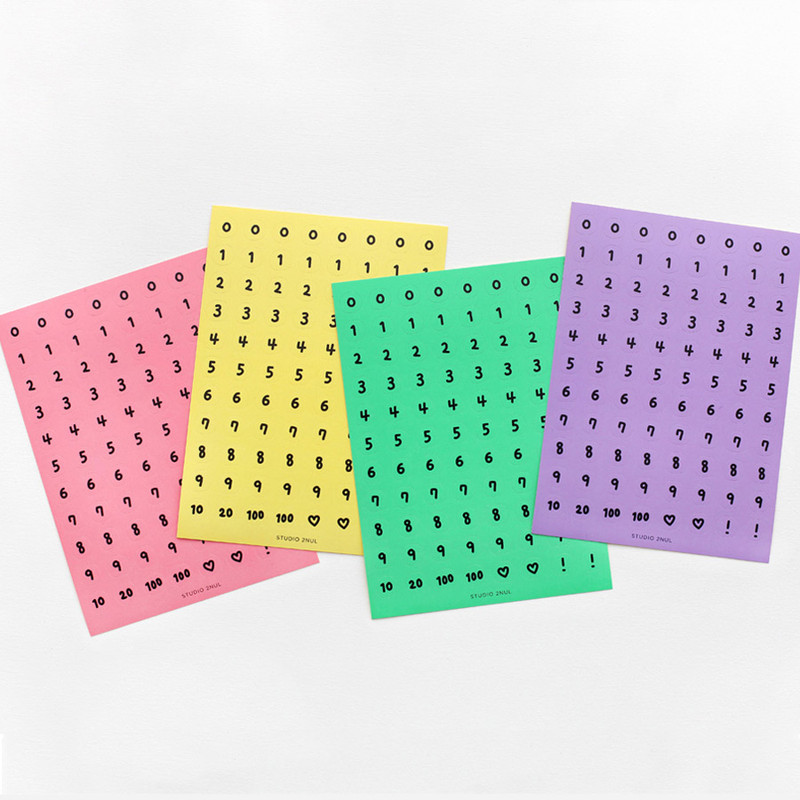 2NUL Drawing number color sticker set 2NUL Drawing number color sticker set