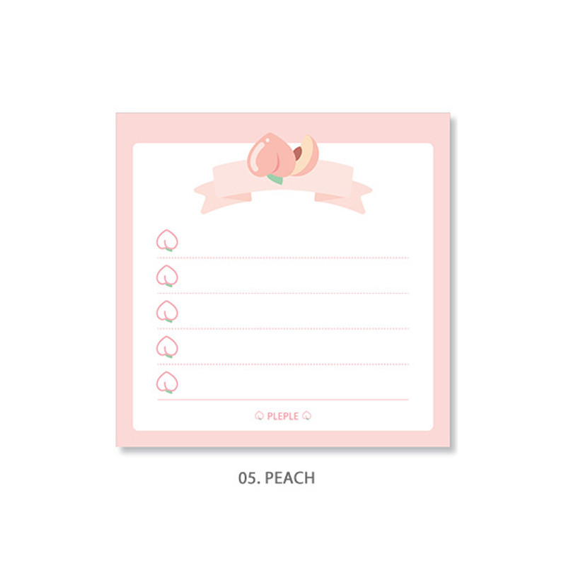 Peach - PLEPLE Fruits ribbon memo notes checklist notepad Peach - PLEPLE Fruits ribbon memo notes checklist notepad