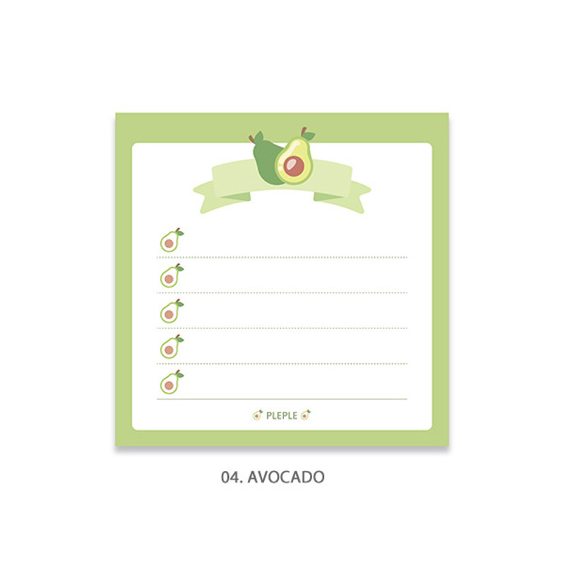Avocado - PLEPLE Fruits ribbon memo notes checklist notepad Avocado - PLEPLE Fruits ribbon memo notes checklist notepad