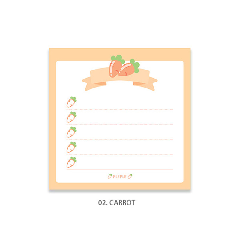 Carrot - PLEPLE Fruits ribbon memo notes checklist notepad Carrot - PLEPLE Fruits ribbon memo notes checklist notepad