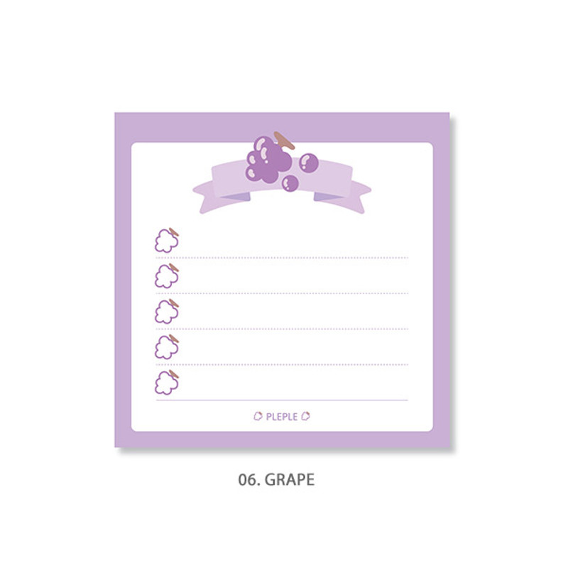 Grape - PLEPLE Fruits ribbon memo notes checklist notepad Grape - PLEPLE Fruits ribbon memo notes checklist notepad
