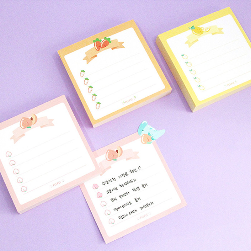 Usage example - PLEPLE Fruits ribbon memo notes checklist notepad Usage example - PLEPLE Fruits ribbon memo notes checklist notepad
