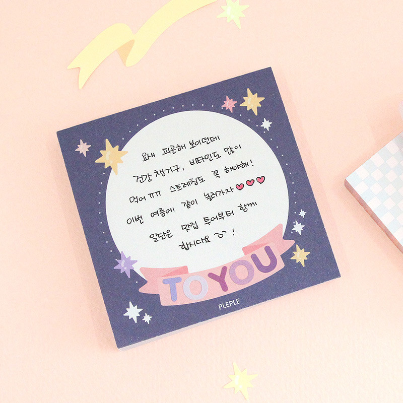 Usage example - PLEPLE Fruits ribbon memo notes checklist notepad Usage example - PLEPLE Fruits ribbon memo notes checklist notepad